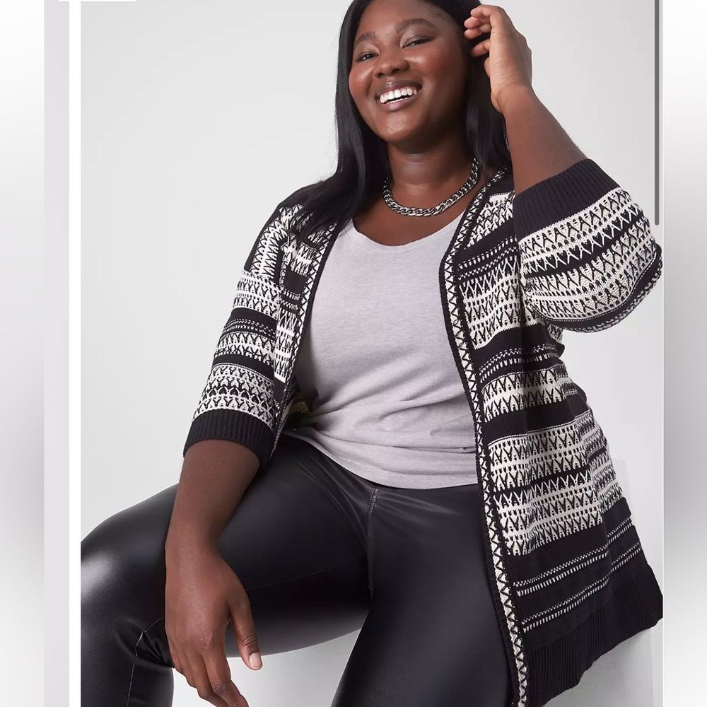 Lane Bryant, Open-Front Stitch Cardigan, (Size 22/24)